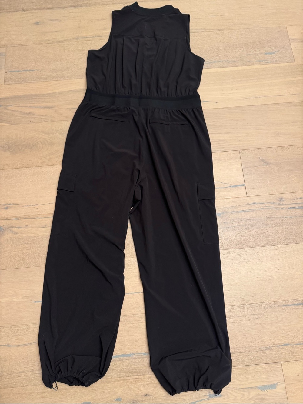 Athleta Zippered Jumpsuit with Elastic Waist and Adjustable Legs. Pockets, too!